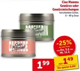 Interspar Ciao mamma gewürze oder gewürzmischungen Angebot