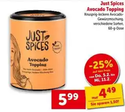 Interspar Just spices avocado topping Angebot