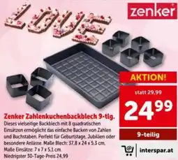 Interspar Zenker zahlenkuchenbackblech 9-tlg Angebot