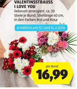 Hofer Valentinsstrauss I Love You Angebot