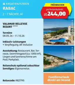 Hofer Rabac valamar bellevue resort Angebot