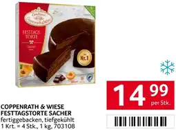 Transgourmet COPPENRATH & WIESE FESTTAGSTORTE SACHER fertiggebacken, tiefgekühlt 1 Krt. = 4 Stk., 1 kg, 703108 Angebot