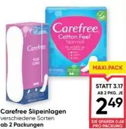 Maximarkt Carefree Slipeinlagen verschiedene Sorten Angebot