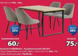 JYSK Esstisch aabenraa + esszimmerstuhl vellev Angebot