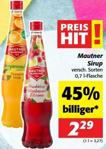 Nah&Frisch Mautner Sirup Angebot