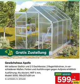 Lagerhaus Gewächshaus Apollo Angebot