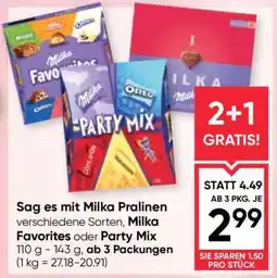 Maximarkt „Sag es mit Milka“ Pralinen Angebot