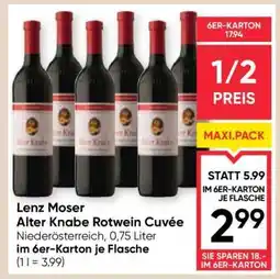 Maximarkt Lenz Moser Alter Knabe Rotwein Cuvée Angebot