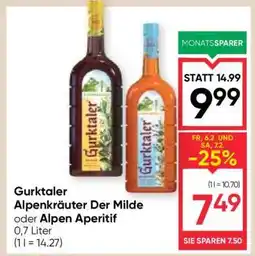 Maximarkt Gurktaler Alpenkräuter Der Milde oder Alpen Aperitif Angebot