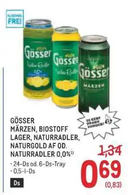 Metro Gösser Märzen, Biostoff Lager, Naturradler, Naturgold AF od. Naturradler 0,0% Angebot