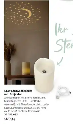 Tchibo Eduscho LED-Echtwachskerze mit Projektor Angebot