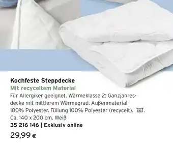 Kochfeste Steppdecke, Normalgröße