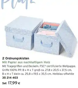 Tchibo Eduscho 2 Ordnungskisten mit Deckel Angebot