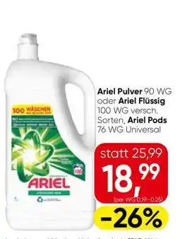 Spar Ariel Pulver oder Ariel Flüssig Angebot