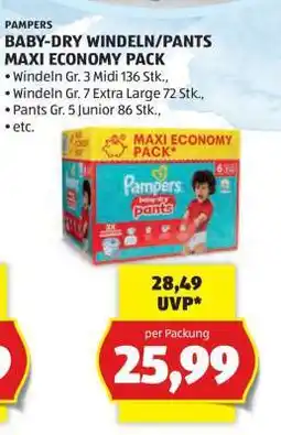 Hofer BABY-DRY WINDELN/PANTS MAXI ECONOMY PACK Angebot