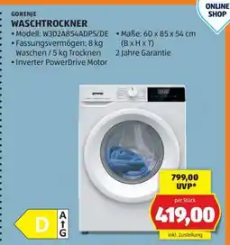 Hofer Gorenje Waschtrockner Angebot