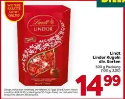 Billa Lindt Lindor Kugeln div. Sorten Angebot