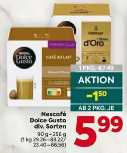 Billa Nescafé Dolce Gusto div. Sorten Angebot