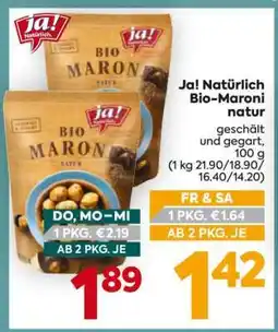 Billa Ja! Natürlich Bio-Maroni natur Angebot