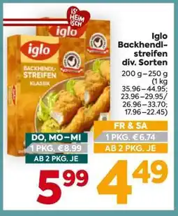Billa Iglo Backhendlstreifen div. Sorten Angebot