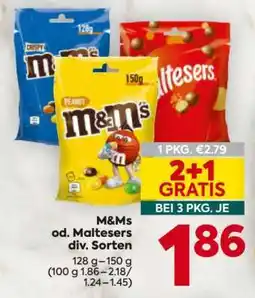 Billa M&Ms od. Maltesers div. Sorten Angebot