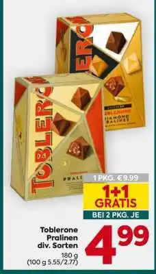 Billa Toblerone Pralinen div. Sorten Angebot