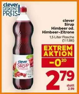 Billa clever Sirup Himbeer od. Himbeer-Zitrone Angebot