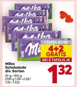 Billa Milka Schokolade div. Sorten Angebot