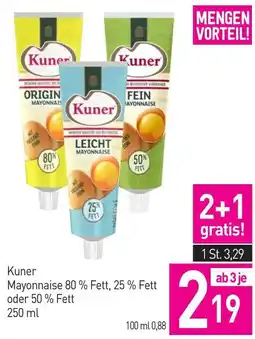 Sutterlüty Kuner Mayonnaise 80 % Fett, 25 % Fett oder 50% Fett Angebot