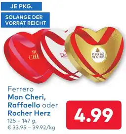T&G Ferrero Mon Cheri, Raffaello oder Rocher Herz Angebot
