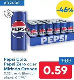 T&G Pepsi Cola, Pepsi Zero oder Mirinda Orange Angebot