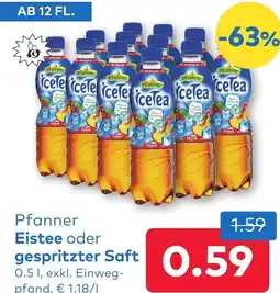 T&G Pfanner Eistee oder gespritzter Saft Angebot
