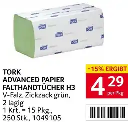 Transgourmet Tork advanced papier falthandtücher h3 Angebot