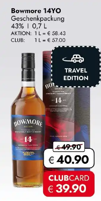 Travel FREE Bowmore 14YO Angebot