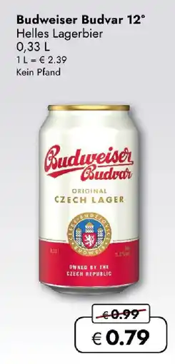 Travel FREE Budweiser Budvar 12° Angebot