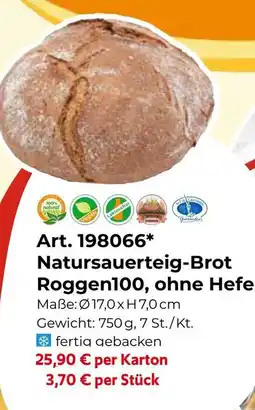 Eurogast Grissemann Natursauerteig-Brot Roggen100, ohne Hefe Angebot