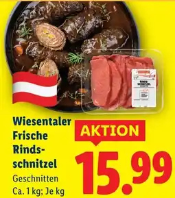 Lidl Wiesentaler Frische Rindsschnitzel Angebot
