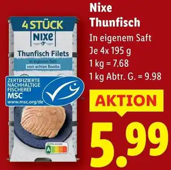 Lidl Nixe Thunfisch Angebot