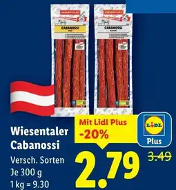 Lidl Wiesentaler Cabanossi Angebot