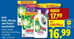Lidl Ariel Pods, Flüssig- oder Pulverwaschmittel Angebot