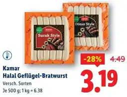 Lidl Kamar Halal Geflügel-Bratwurst Angebot