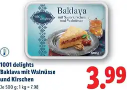 Lidl 1001 delights Baklava mit Walnüsse und Kirschen Angebot