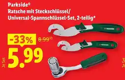 Lidl Parkside Ratsche mit Steckschlüssel/ Universal-Spannschlüssel-Set Angebot