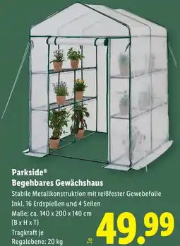 Lidl Parkside Begehbares Gewächshaus Angebot