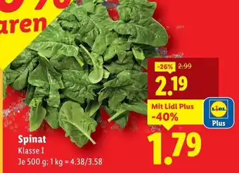 Lidl Spinat Angebot