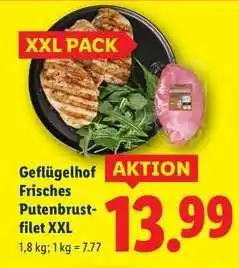 Lidl Geflügelhof Frisches Putenbrustfilet XXL Angebot
