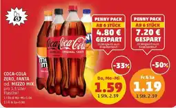 PENNY COCA-COLA ZERO, FANTA oder MEZZO MIX Angebot