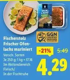 Lidl Fischerstolz Frischer Ofenlachs mariniert Angebot