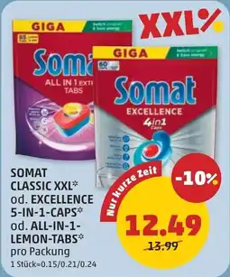 PENNY Somat classic xxl od. excellence caps od. allin1 lemon tabs Angebot