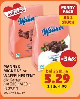PENNY Manner mignon od. waffelherzen Angebot